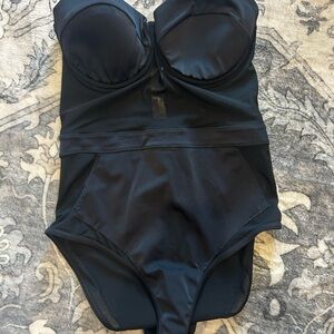 ASOS Black One Piece Swimsuit with Stretchy Fabric and Classic Cut